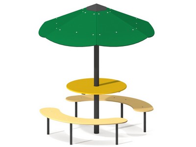 Столик с навесом и лавочками Солнечная палитра