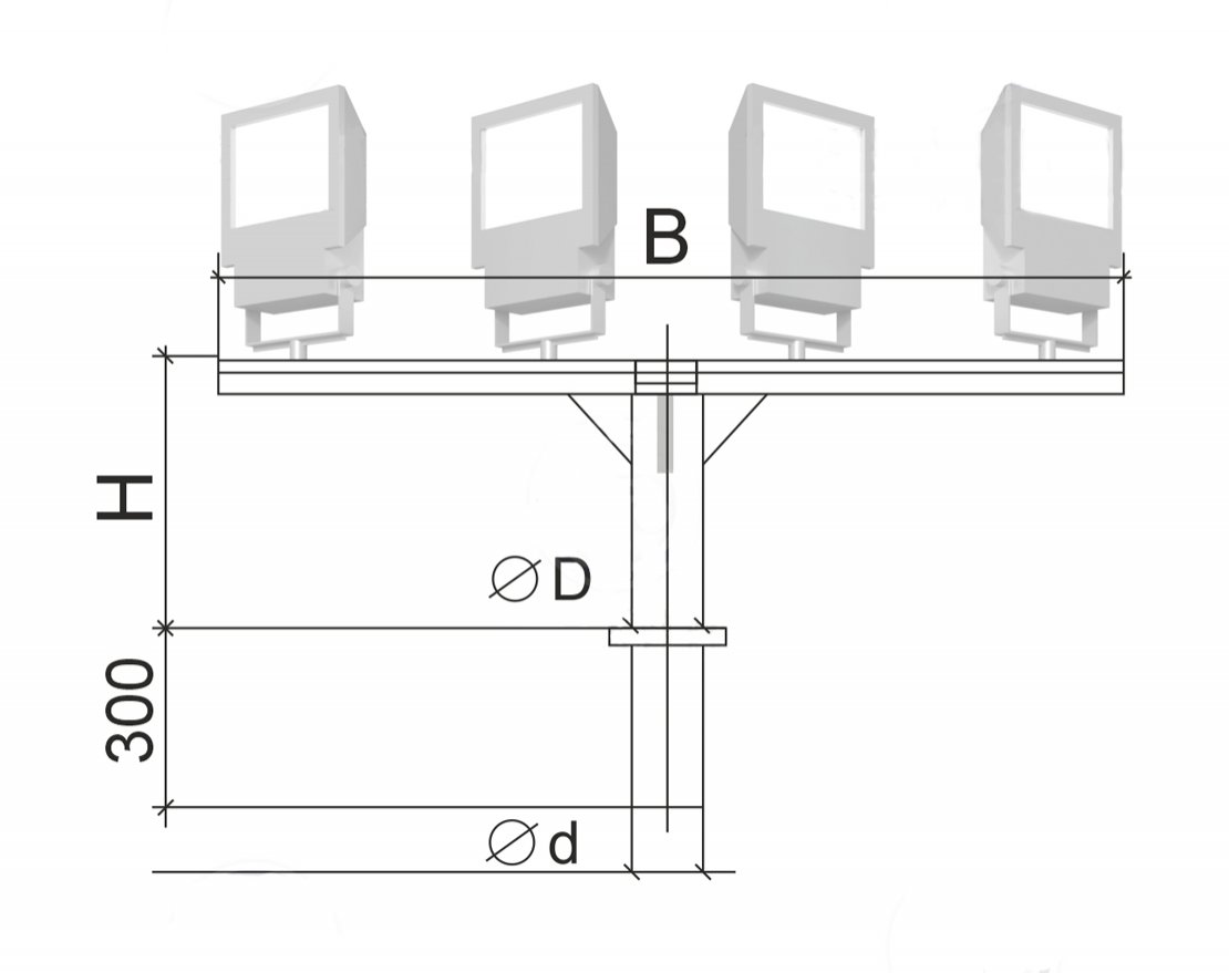 Кронштейн прожекторный (высота 2 м) - вид 2